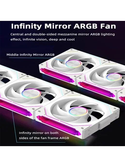 Нет бренда Coolcirc Chassis Fan 120 мм ARGB Reverse black, черный, фото 4