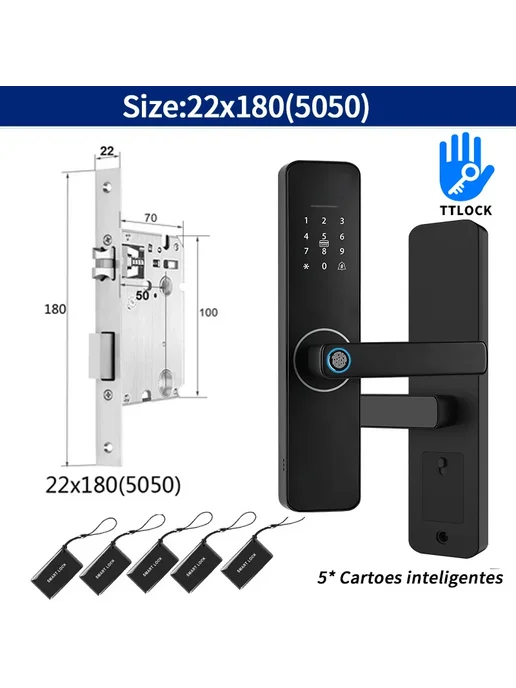 DSKDFTY TTLOCK Z13 Умный замок 22x180, 22x180