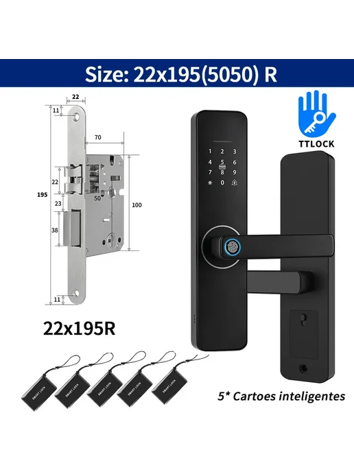 DSKDFTY TTLOCK Z13 Умный электронный дверной замок 22x195R, вариант