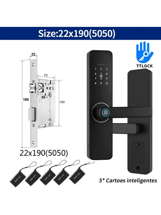 DSKDFTY TTLOCK Z13 Умный замок 22x180, 22x190