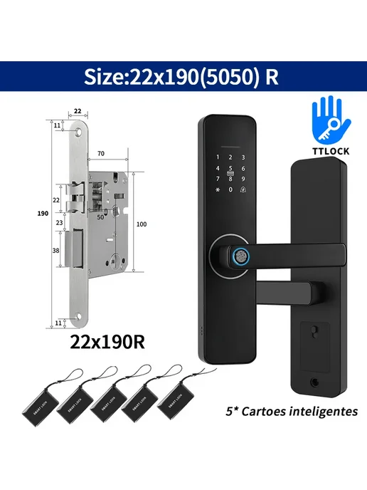 DSKDFTY TTLOCK Z13 Умный электронный дверной замок 22x190R, вариант