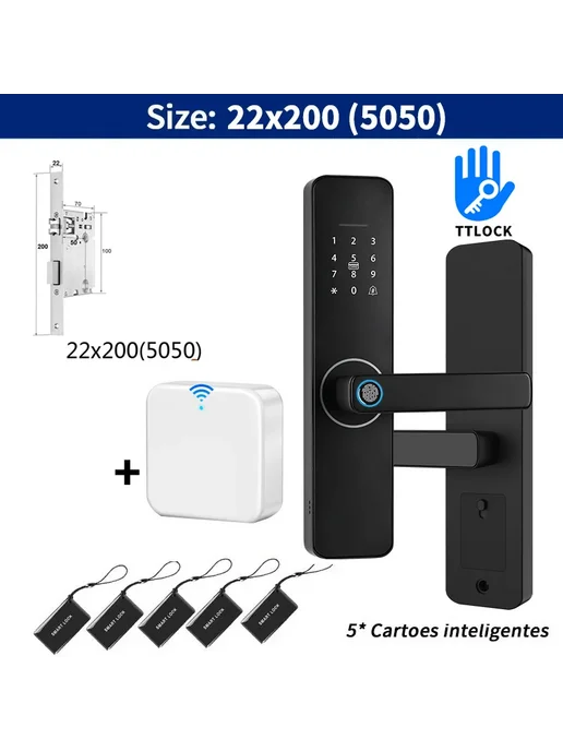 DSKDFTY TTLOCK Z13 Умный электронный дверной замок 22x220R-GW, черный