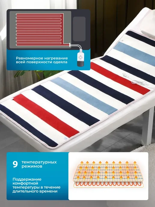 Электроодеяло с подогревом электрическое Rudy 150*120 см, 150x120 см, фото 2