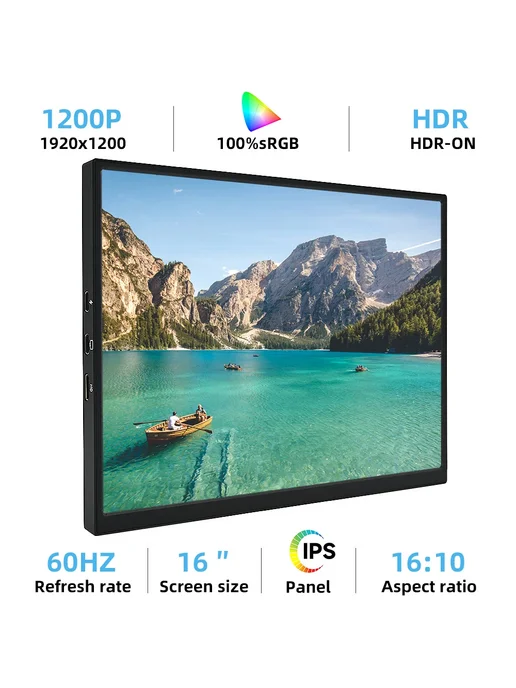 ZSUS 15,6-дюймовый портативный монитор 1080P HDR для Xbox P, 16 дюймов IPS