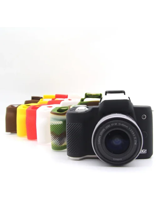 MasterFire Коричневый чехол для камеры Canon EOS M50 M50II, черный, фото 2
