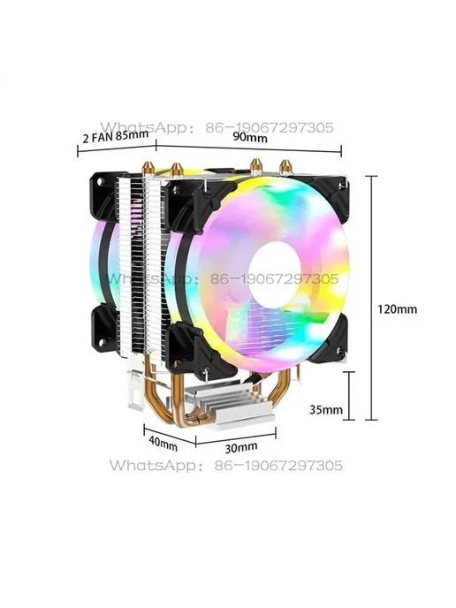 Нет бренда Система охлаждения CPU X99, 2 вентилятора, RGB, 4PIN, Option, вариант, фото 2