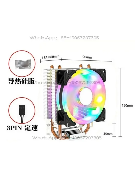 Нет бренда Система охлаждения CPU X99, 2 вентилятора, RGB, 4PIN, Option, вариант, фото 5