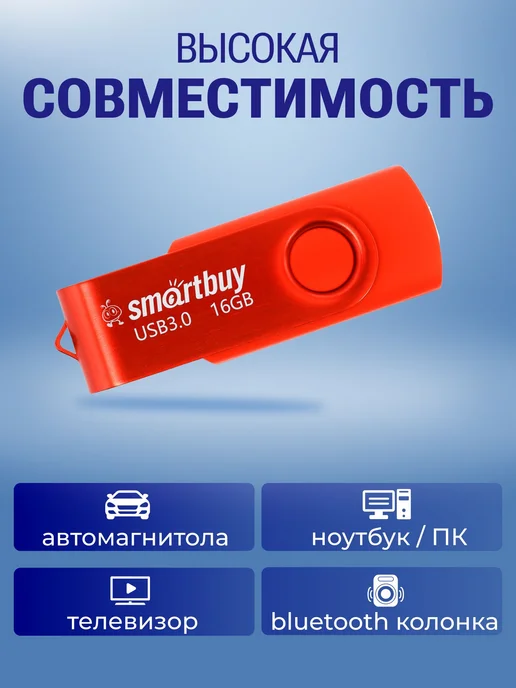 Флешка 16 ГБ USB 3. 2 Gen. 1 Smartbuy Twist, 16 ГБ, фото 2