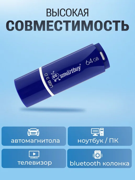 Флешка 8 ГБ USB 3. 2 Gen. 1 Smartbuy Crown, 64 ГБ, фото 2