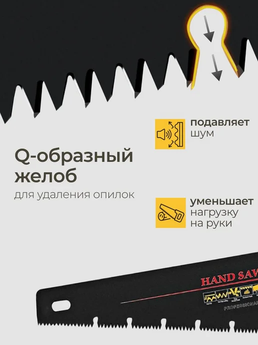 Ножовка по дереву ручная универсальная 400 мм с шагом 3,5 мм, вариант, фото 3