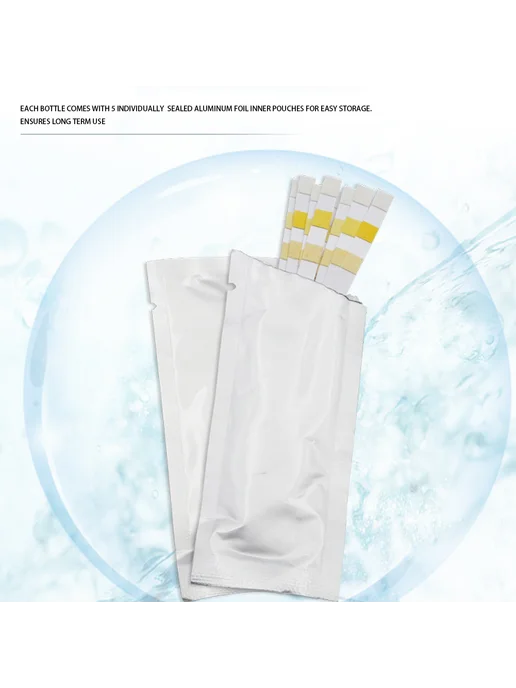 50 шт тест-полоски для проверки воды, Хлор, pH, Alkalinity, 50 шт, фото 7
