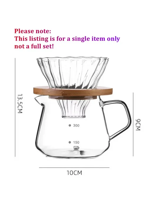 Стеклянный кофейник для пуровера 300 мл, Цвет 300ml kettle, 300 мл, 300 мл, фото 3