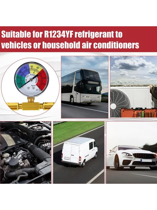 Шланг заправочный R1234YF с манометром для автокондиционера, вариант, фото 6