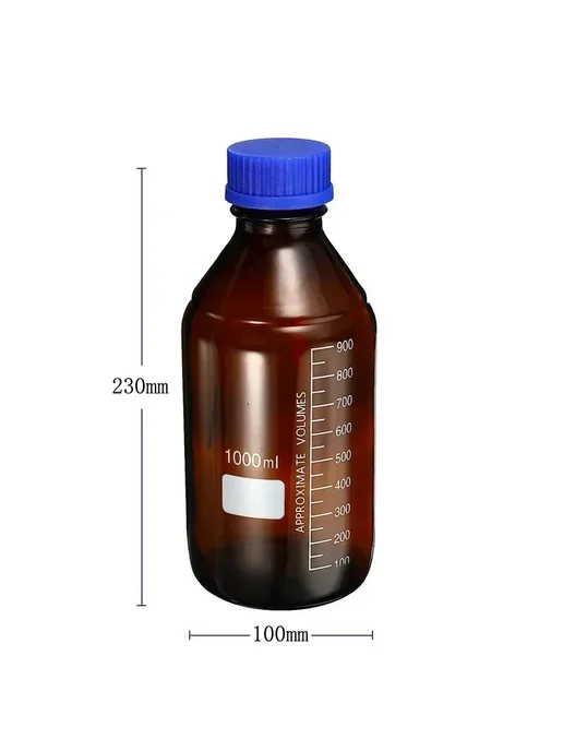 Нет бренда Бутылки из стекла для лаборатории 25-1000 мл Синий, 250ml Cl, 1 л