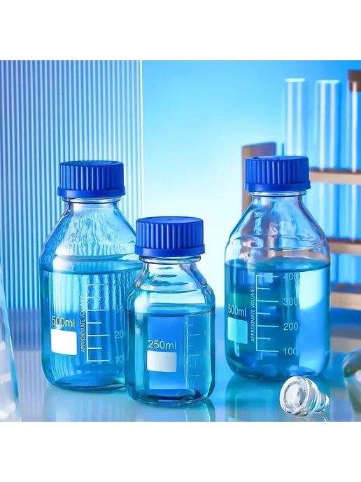 Нет бренда Бутылки из стекла для лаборатории 25-1000 мл Синий, 250ml Cl, 1 л, фото 7