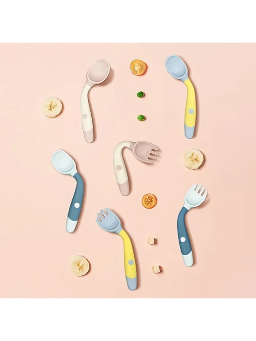 DHDH Гибкие ложки и вилки для кормления TD1276 fork spoon set Box, вариант, фото 6