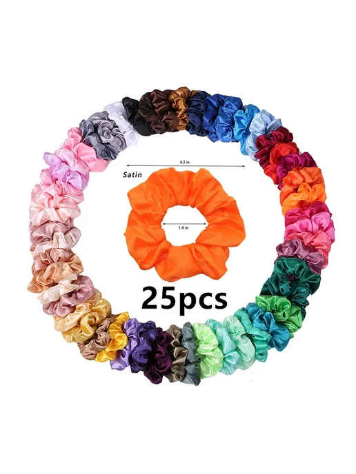 wendolce Атласные резинки для волос Черный, PJ079-08-10PCS, черный, фото 3