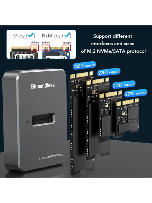 Blueendless SD01 SD02 SD03 Док-станция для SSD Черный, SD02, черный, фото 5