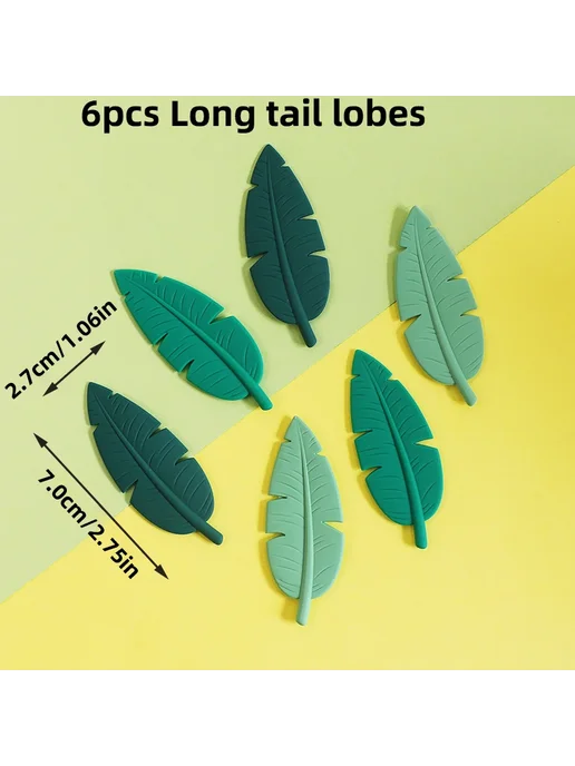 Нет бренда Топпер для торта с динозаврами Зеленый, 6pcs Leaves, 6 шт
