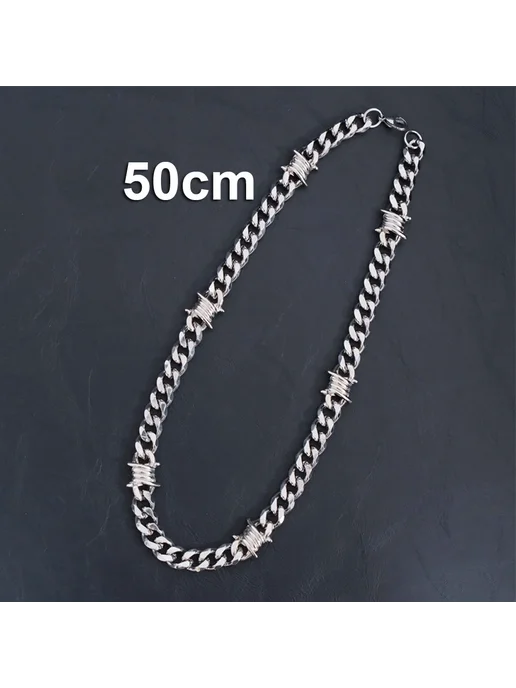 Ruiyi Браслет-ожерелье из нержавеющей стали с шипами 23cm br, серый, фото 5