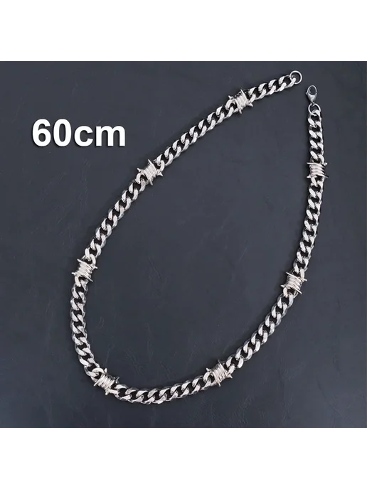 Ruiyi Браслет-ожерелье из нержавеющей стали с шипами 23cm br, серый, фото 6