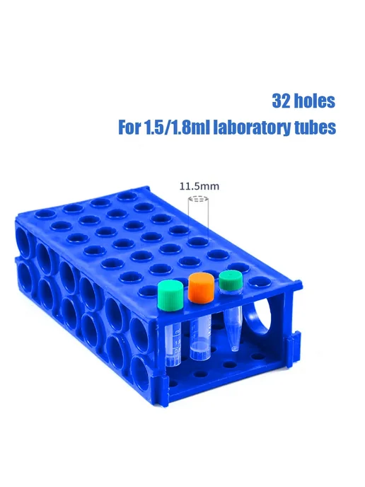 Нет бренда Синяя пластиковая стойка для центрифужных пробирок 50 15 10, синий, фото 5