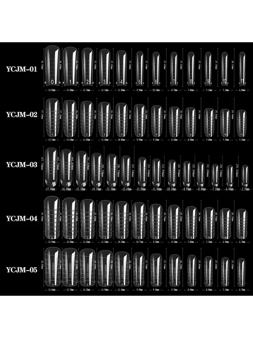 JEARLYU Формы для наращивания ногтей Extension Nail Forms 60, вариант, фото 3