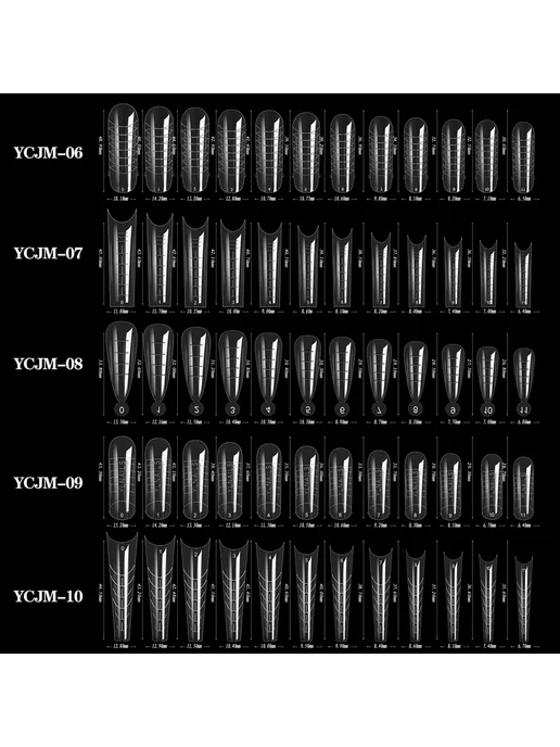 JEARLYU Формы для наращивания ногтей Extension Nail Forms 60, вариант, фото 4