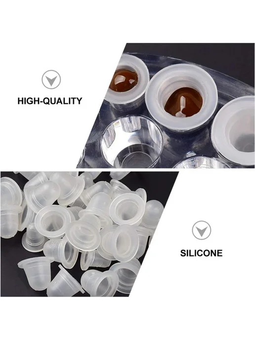 YUELONG Одноразовые силиконовые стаканчики для татуажа 500pc, в упаковке 58 г, фото 7