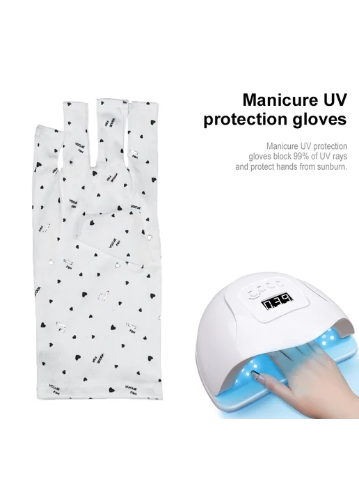 Перчатки для маникюра UV защита, для гель-лака, антивоздейст, вариант, фото 5