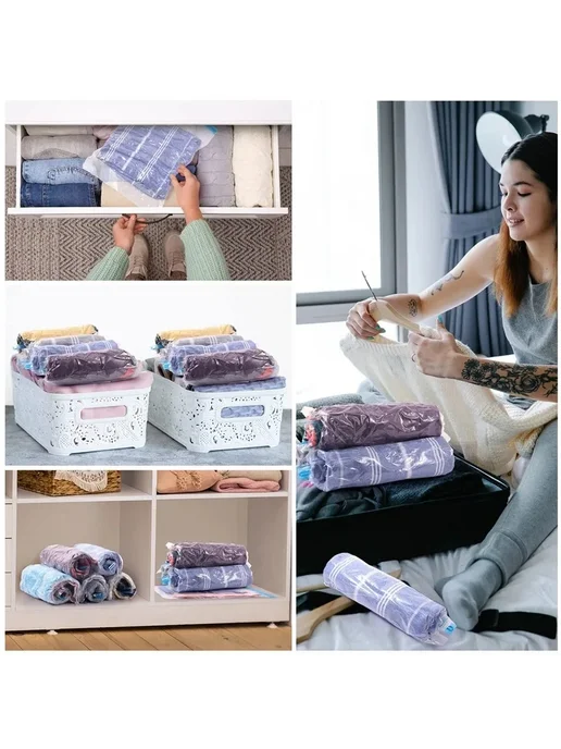 Нет бренда Вакуумные пакеты для хранения, водостойкий ПВХ, 1 шт 4Pack M, 1 шт, фото 7