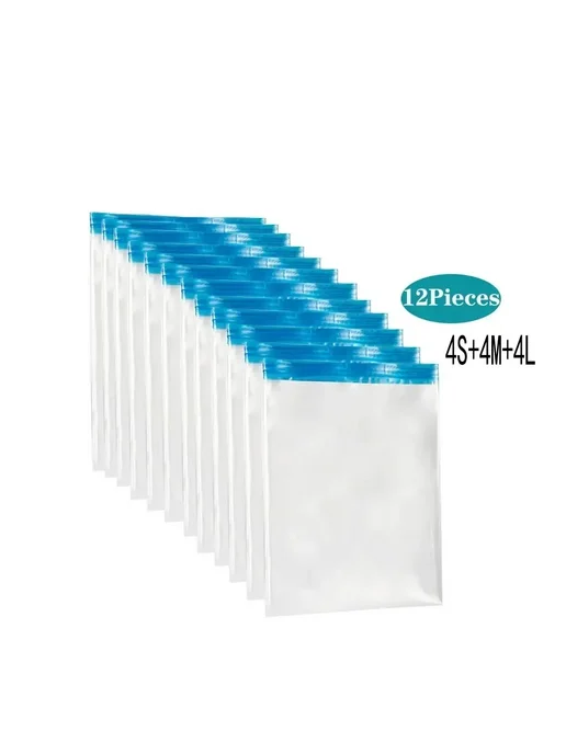 Нет бренда Вакуумные пакеты для хранения, водостойкий ПВХ, 1 шт 4Pack M, 12 шт, 4 л