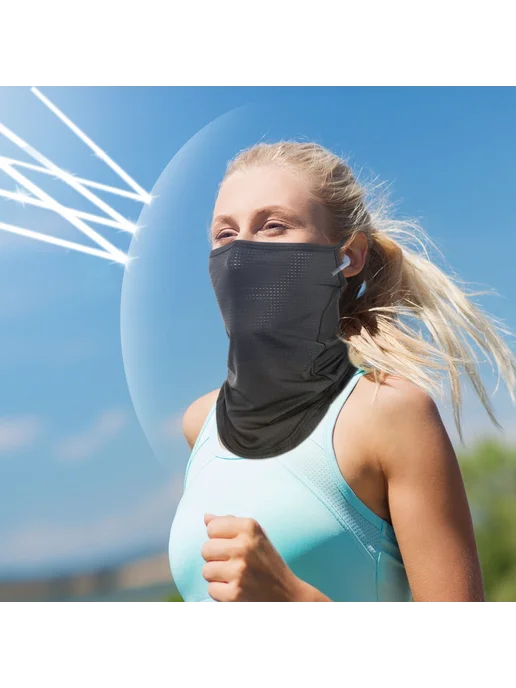 macogear Шелковая спортивная маска-бандана MACO-GDF черная Белый, Win, черный, фото 4