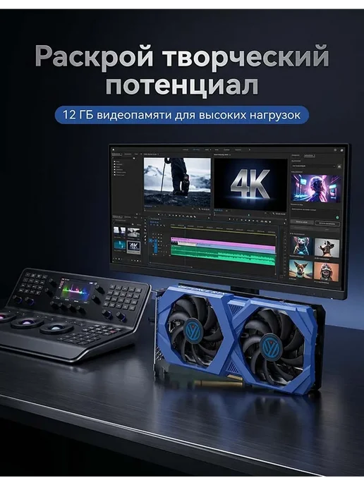 shangxinwei Видеокарта RTX 3060 12GB Подходит для ПК, игр и ИИ, 12 ГБ, фото 3