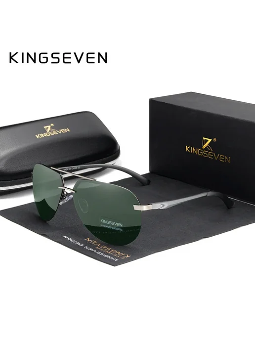KingSeven Поляризованные Солнцезащитные Очки GRAY GREEN, Чер, серый