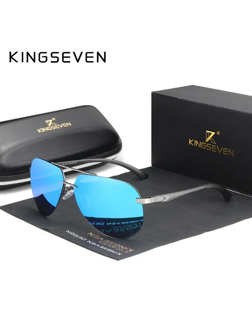 KingSeven Поляризованные Солнцезащитные Очки GRAY GREEN, Чер, серый, фото 3