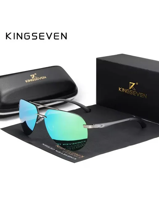 KingSeven Солнцезащитные очки, черный, серые линзы, черный, фото 2