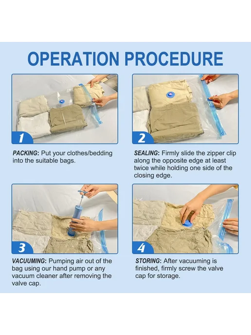 Нет бренда Вакуумные пакеты для хранения 4 шт, 4 шт, в упаковке 191 г, фото 7