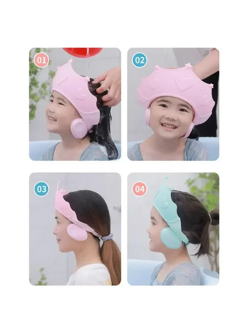 Нет бренда Детская шапочка для душа Pink, Розовый, Pink-2, розовый, фото 5