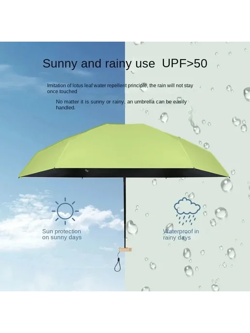 Нет бренда Фиолетовый зонт от солнца ITEatius UV UPF50+, белый, фото 4