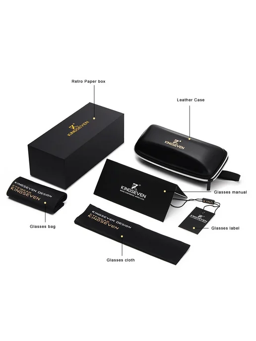 KingSeven Солнцезащитные очки N725F4 Silver Red, серебристый, фото 5
