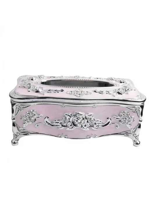 GQIYIBBEI Пластиковая коробка для салфеток B-Silver Pink, розовый