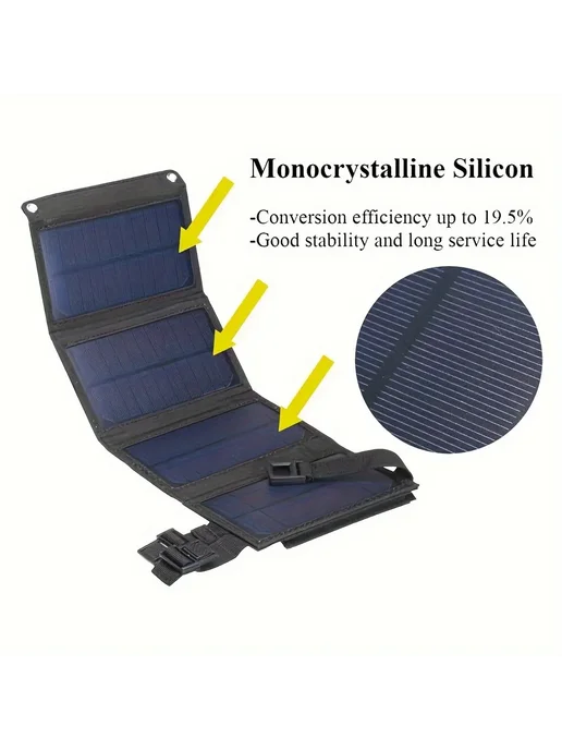 Нет бренда Портативная солнечная панель 5В USB Type-C Solar Panel Kit, вариант, фото 3
