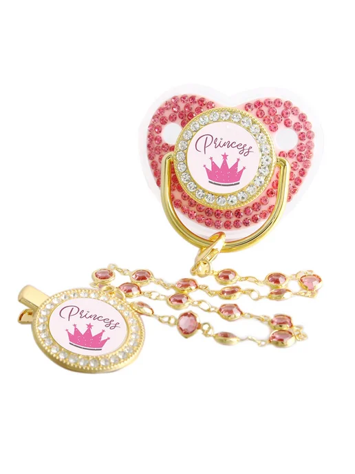 Нет бренда Блестящая соска из силикона Princess Gold Princess, золотой, фото 2
