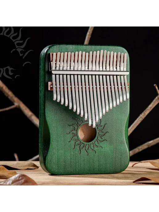 Нет бренда Калимба Hluru 17 21 клавишная из клена Зеленый, green 21 key, зеленый, фото 2