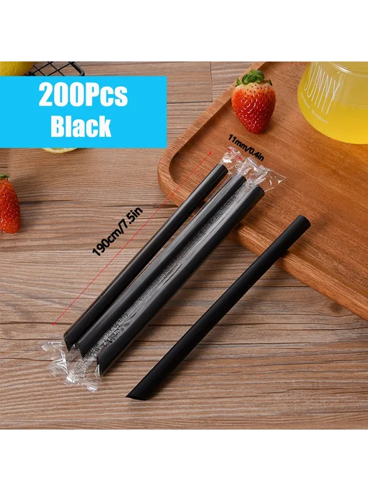 ZOMASOU Черные соломинки для напитков black, черный