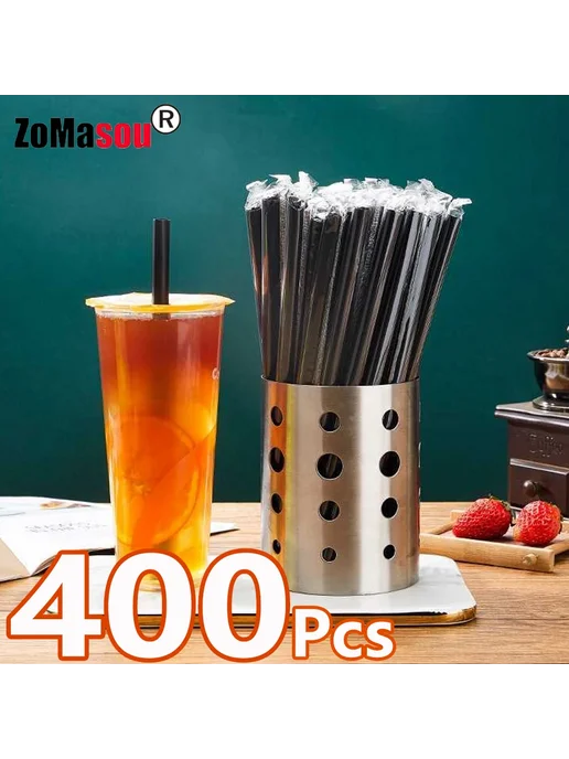 ZOMASOU Черные соломинки для напитков black, черный, фото 2