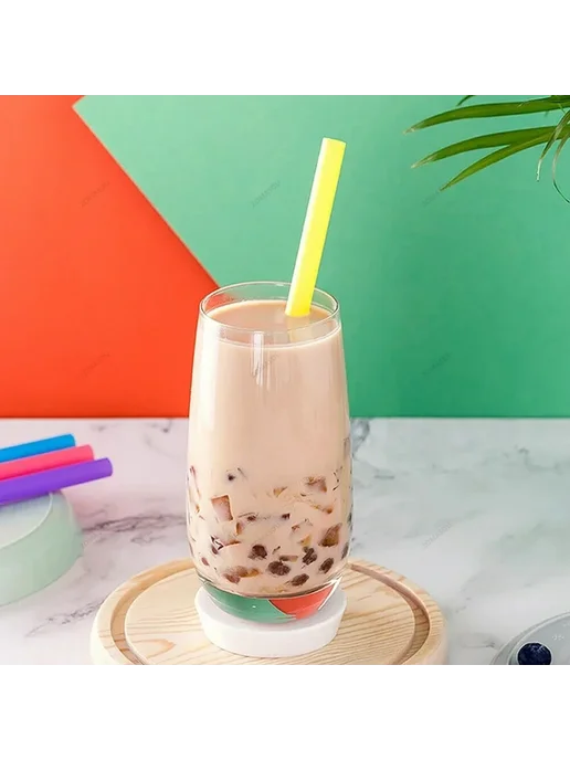 ZOMASOU Большие разноцветные трубочки дляbubble tea 100-600, в упаковке 137 г, фото 3