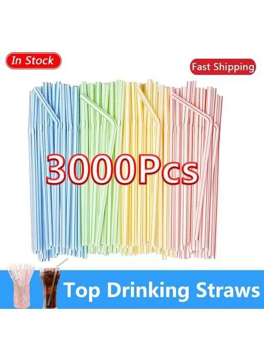 ZOMASOU Черные трубочки для напитков Multicolor-500Pcs, черный, фото 2