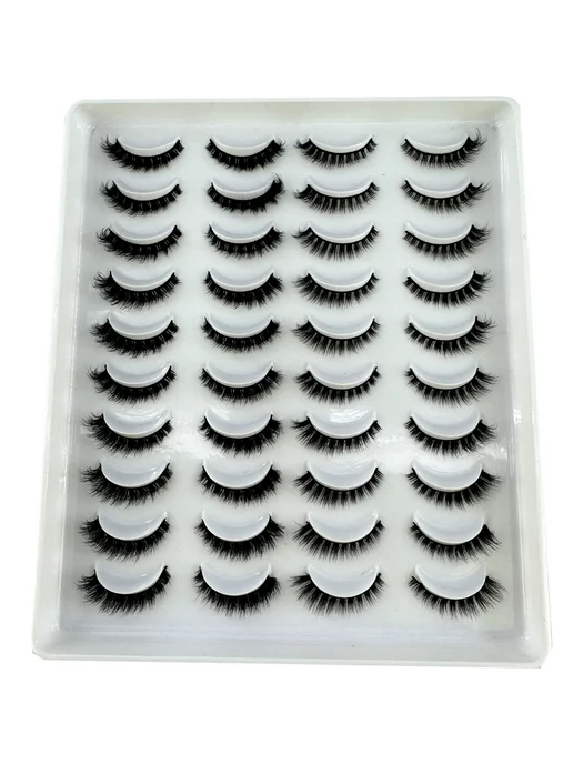 hbzgtlad 20 пар накладных ресниц из норки Черный, 20pairs-H, черный